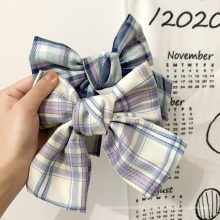 Wholesale Korean edition plaid big bow hair clip fairy pure color headdress hairpin